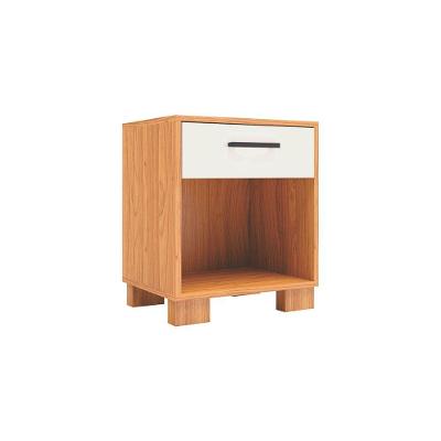 Mesa De Cabeceira Milano 01 Gaveta Freijó Off White