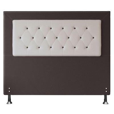 Cabeceira Queen 1,60m Havana Suede Marrom Branco