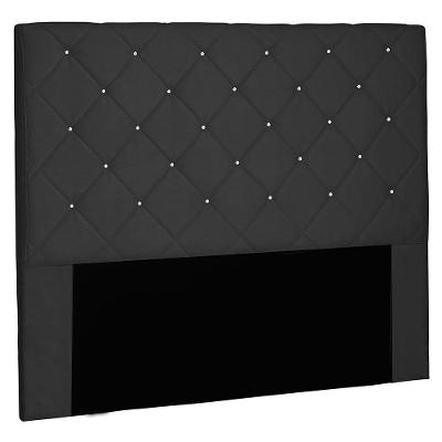 Cabeceira Queen 1,60m Tânia Suede Preto