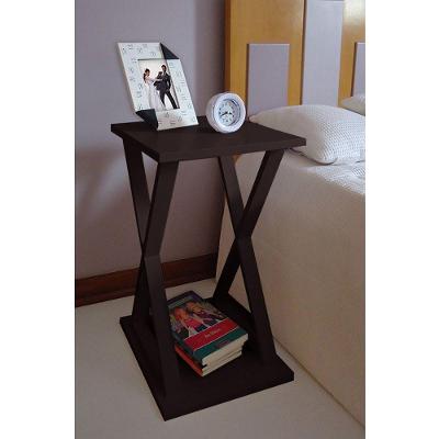 Mesa X Lateral de Apoio ou Mesa de Cabeceira Preto Laca