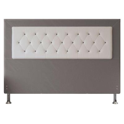 Cabeceira King 1,95m Havana Suede Branco Cinza