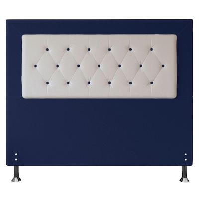 Cabeceira Queen 1,60m Havana Suede Branco Azul