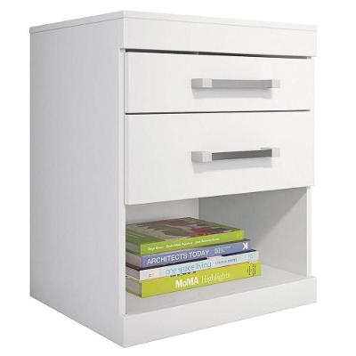 Mesa De Cabeceira Havana Plus 2 Gavetas Branco - Santos Andirá