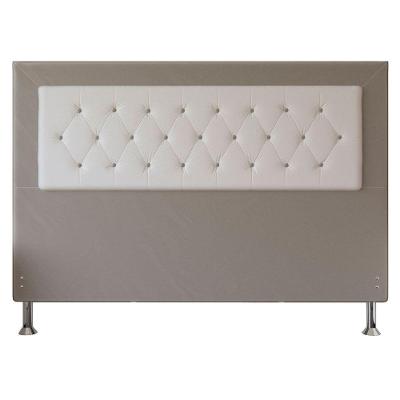 Cabeceira King 1,95m Havana Suede Bege Branco