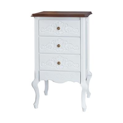 Mesa de Cabeceira Decorativa Zahra 3 Gavetas Branco imbuía