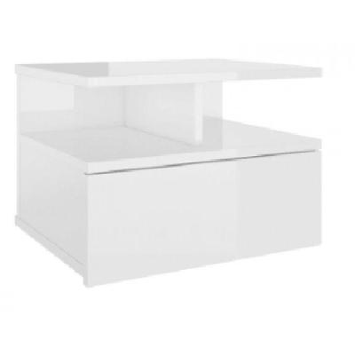 Mesa De Cabeceira Flutuante 1 Gaveta Branco Em Mdf