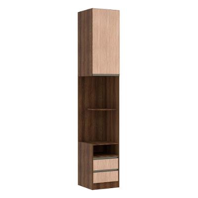 Mesa De Cabeceira Alta 1 Porta 40cm Nogueira C/Cumaru
