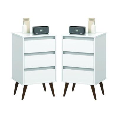 Kit De 2 Mesas De Cabeceira Alecrim Retrô Branco
