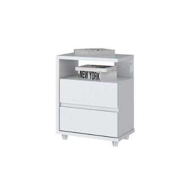 Mesa De Cabeceira 02 Gavetas Campeche Henn Branco