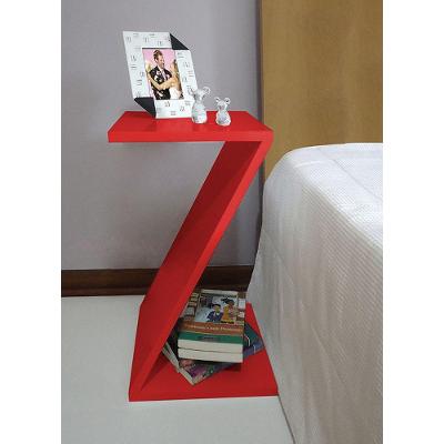 Mesa Z Lateral de Apoio ou Mesa de Cabeceira Vermelho Laca