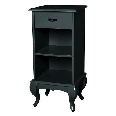 Mesa de Cabeceira Estreita Antique 1 Gaveta e 2 Nichos Laca