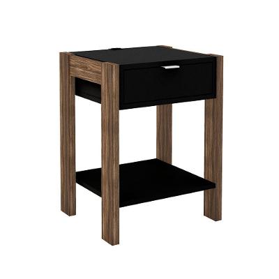 Mesa De Cabeçeira Az1016 Mdp Preto Nogal