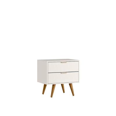Mesa De Cabeceira Retro 2 Gavetas Off White Cristal