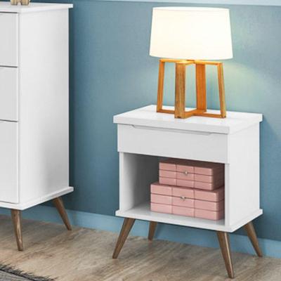 Mesa de Canto Infantil 1 Gaveta Mel P04 Branco Mpozenato