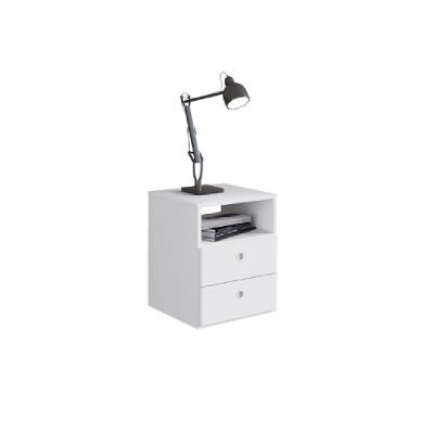 Mesa De Cabeceira Com 2 Gavetas E 1 Prateleira Tókio Branco