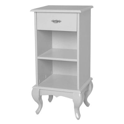 Mesa de Cabeceira Estreita Antique 1 Gaveta e 2 Nichos Laca