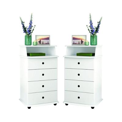 Conjunto De Mesas De Cabeceira Kansas Ll Branco