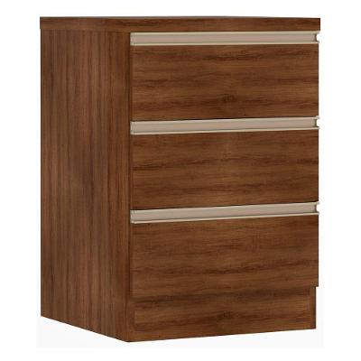 Mesa De Cabeceira 3 Gavetas 40Cm Estrutura Dourado Prime Plu