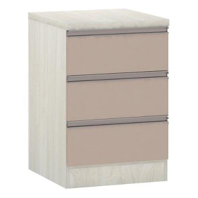 Mesa De Cabeceira 3 Gavetas 40Cm Estrutura Legno Crema Prime