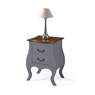 Mesa De Cabeceira Bombê Antique 2 Gavetas - M51026 Cor Garapa - Verniz