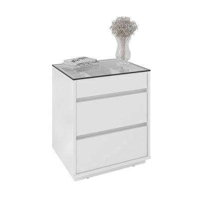 Mesa De Cabeceira Organizadora Ellie 3 Gavetas Branco