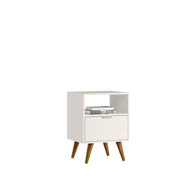 Mesa De Cabeceira Retro 1 Gaveta E Nicho Off White Demadero