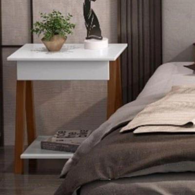 Mesa De Cabeceira Com 1 Gaveta Gardenia Amadeirado Branco