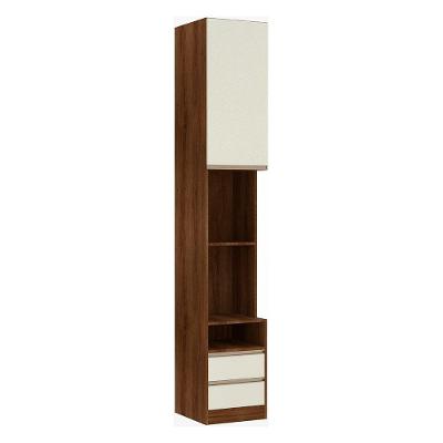 Mesa De Cabeceira 1 Porta 40cm Nogueira C/Kashmir