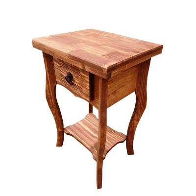 Mesa de Cabeceira 1 Gaveta Pé Luis Xv Móveis Rústicos Bento