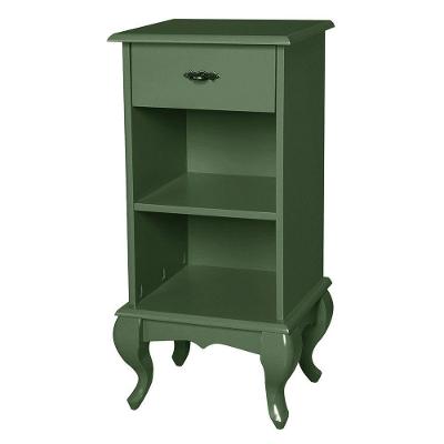 Mesa de Cabeceira Estreita Antique 1 Gaveta e 2 Nichos Laca