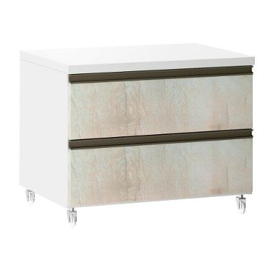 Mesa De Cabeceira 2 Gavetas 60,5cm Branco C/Legno Crema