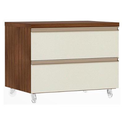 Mesa De Cabeceira 2 Gavetas 60,5cm Nogueira C/Kashmir