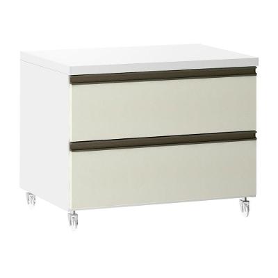 Mesa De Cabeceira 2 Gavetas 60,5cm Branco C/Kashmir