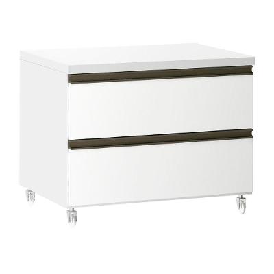 Mesa De Cabeceira 2 Gavetas 60,5cm Branco C/Branco