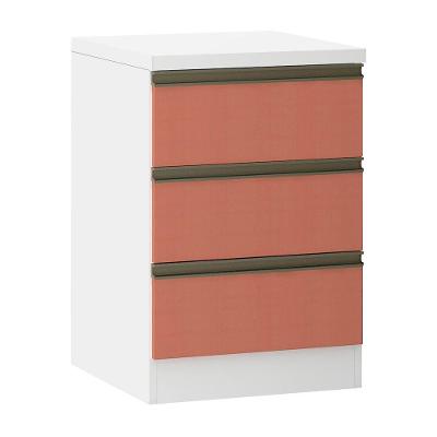 Mesa De Cabeceira 3 Gavetas 40cm Branco C/Gaia