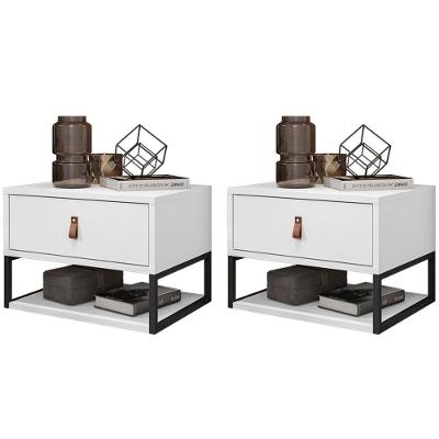 Kit 2 Mesas De Cabeceira Suspensa 1 Gaveta 004014 Branco Dcasa Branco