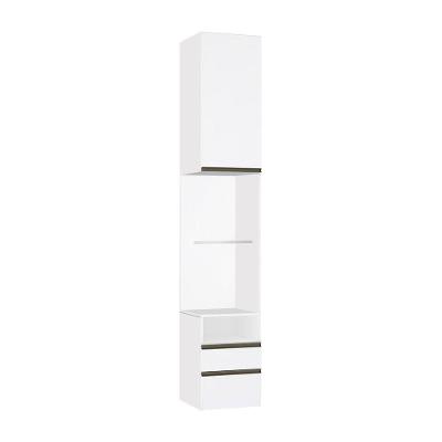 Mesa De Cabeceira Lado 1 Porta 2 Gavetas Branco C/Branco