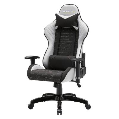 Cadeira Gamer Giratória Stock Car Blume Office Em Poliuretano (Pu) Preto E Cinza Base Rodízio Preto