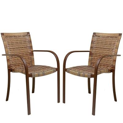 2 Cadeiras Ascoli Cappuccino, Alumínio Pintura Eletrostática Marrom