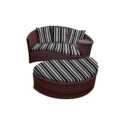 Chaise Orbit Com Puff - Tecido Friso Preto