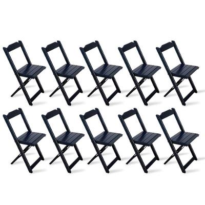 Kit 10 Cadeiras Dobraveis Preta Decor Cor: Preto