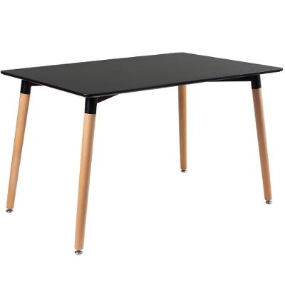 Mesa De Jantar Retangular Eames 80 X 120 Cm Preto Preto