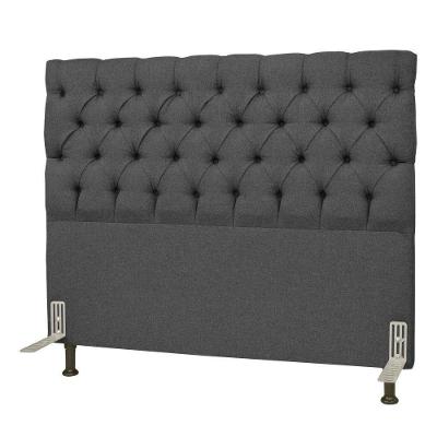 Cabeceira Cama Box Casal 140cm Cristal Linho Cinza