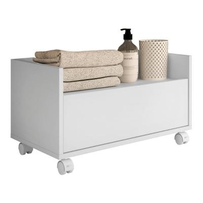 Gabinete Balcão Banheiro 80 Cm C/ Rodízios Branco