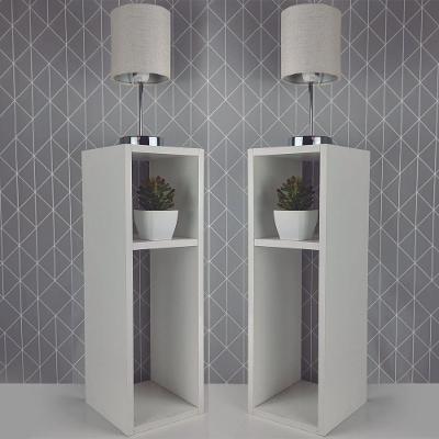 Conjunto Mesa De Cabeceira 20X20X60Cm Branco