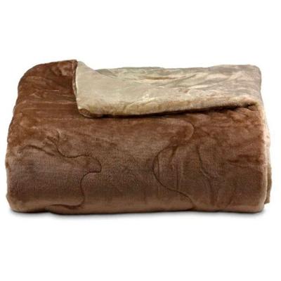 Edredom Buettner Solteiro Plush Flannel Dupla Face 160mx240m Khaki Escuro E Khaki Claro