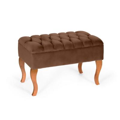 Puff Banqueta Soffia Decorativo Captonado Para Sala Ou Quarto Marrom