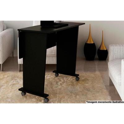 Mesa Multiuso Juvenil Dobrável ME4117 c/ Rodízios Preto - Tecno Mobili
