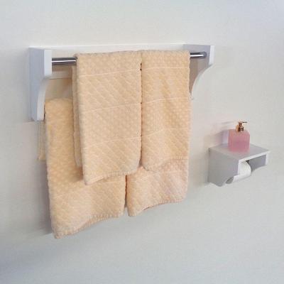 Kit Acessórios Para Banheiro Conjunto 2 Peças Porta Toalhas Papel Higiênico Branco Laca