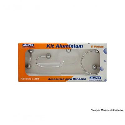 Kit Banheiro Aluminium 5Pcs Crom